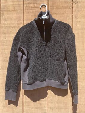 lululemon athletica Black Wool Quarter-Zip Jacket